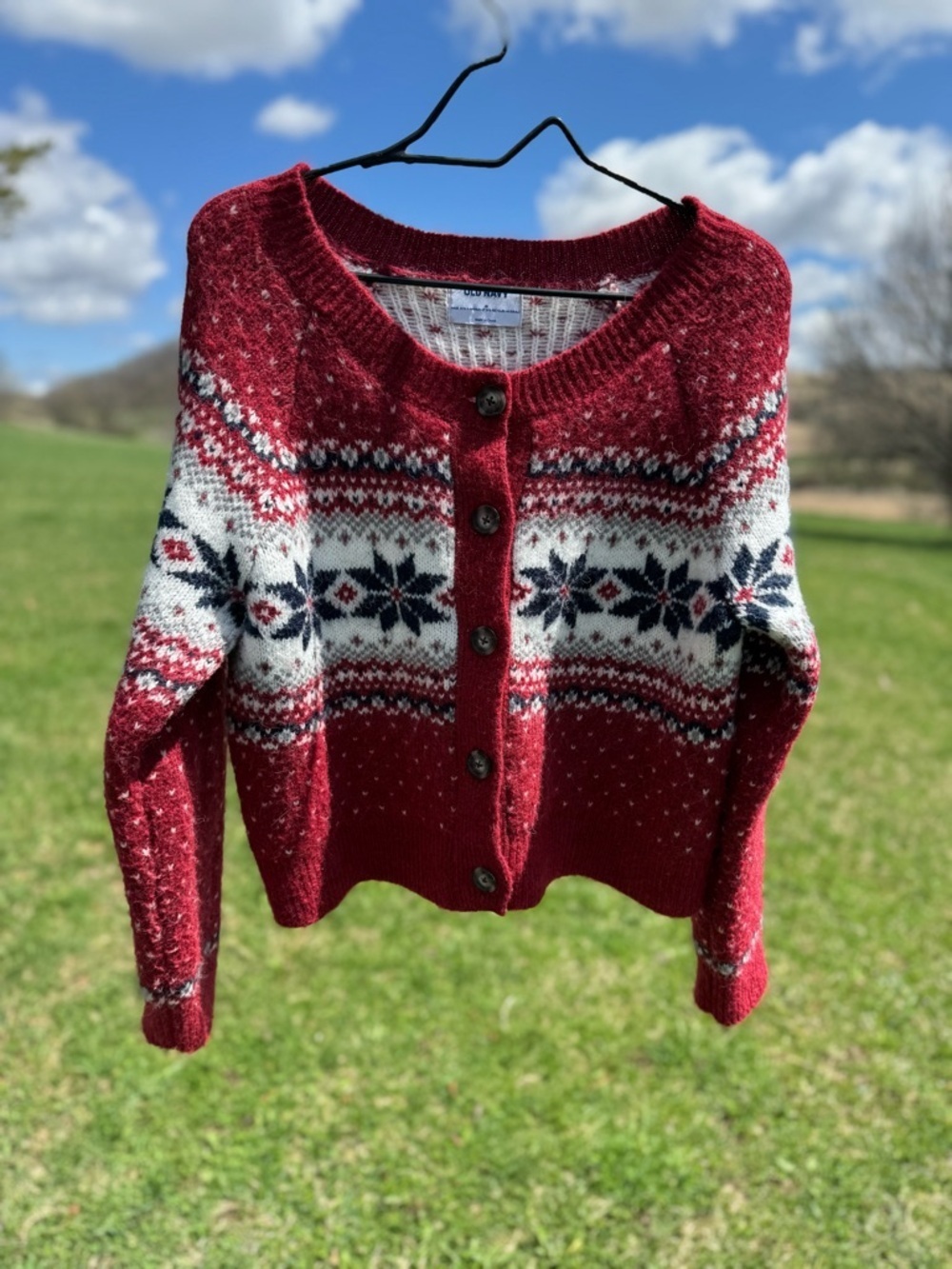 Old Navy Fairisle Cardigan Medium